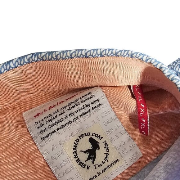 A Fish Named Fred Mens Bird Print Long Sleeve Button Up Shirt, Flip Cuff, XL - Picture 11 of 11